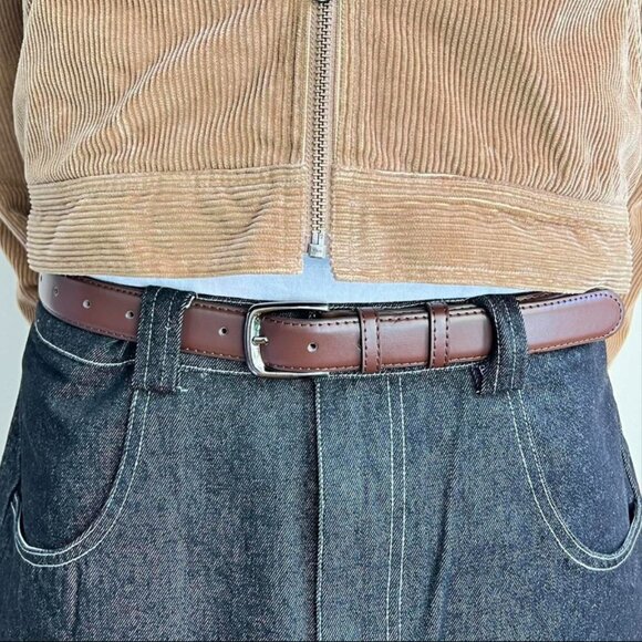 vintage brown american western simple design belt - Picture 1 of 7